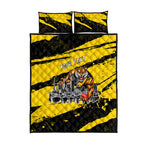 Personalised Richmond Tigers Football Quilt Bed Set Melbourne City Skyline Graphic Fierce Mascot Art