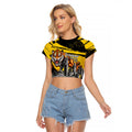 Personalised Richmond Tigers Football Raglan Cropped T Shirt Melbourne City Skyline Graphic Fierce Mascot Art