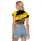 Personalised Richmond Tigers Football Raglan Cropped T Shirt Melbourne City Skyline Graphic Fierce Mascot Art