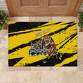 Personalised Richmond Tigers Football Rubber Doormat Melbourne City Skyline Graphic Fierce Mascot Art