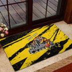 Personalised Richmond Tigers Football Rubber Doormat Melbourne City Skyline Graphic Fierce Mascot Art