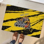 Personalised Richmond Tigers Football Rubber Doormat Melbourne City Skyline Graphic Fierce Mascot Art