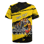 Personalised Richmond Tigers Football Rugby Jersey Melbourne City Skyline Graphic Fierce Mascot Art
