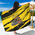 Personalised Richmond Tigers Football Sarong Melbourne City Skyline Graphic Fierce Mascot Art