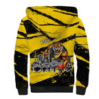 Personalised Richmond Tigers Football Sherpa Hoodie Melbourne City Skyline Graphic Fierce Mascot Art