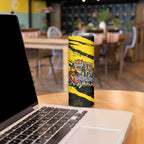 Personalised Richmond Tigers Football Skinny Tumbler Melbourne City Skyline Graphic Fierce Mascot Art