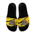 Personalised Richmond Tigers Football Slide Sandals Melbourne City Skyline Graphic Fierce Mascot Art