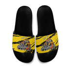Personalised Richmond Tigers Football Slide Sandals Melbourne City Skyline Graphic Fierce Mascot Art