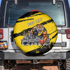 Personalised Richmond Tigers Football Spare Tire Cover Melbourne City Skyline Graphic Fierce Mascot Art