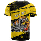 Personalised Richmond Tigers Football T Shirt Melbourne City Skyline Graphic Fierce Mascot Art