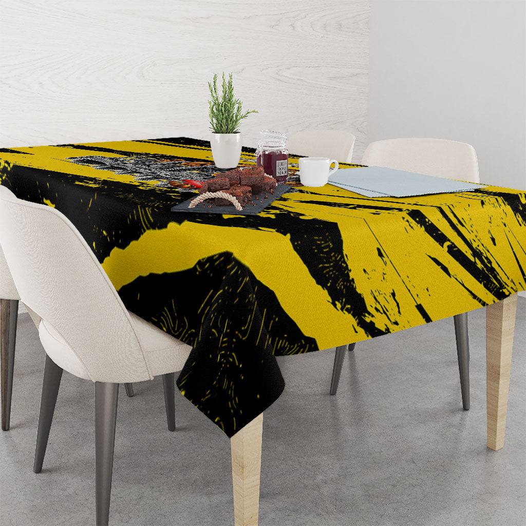 Personalised Richmond Tigers Football Tablecloth Melbourne City Skyline Graphic Fierce Mascot Art