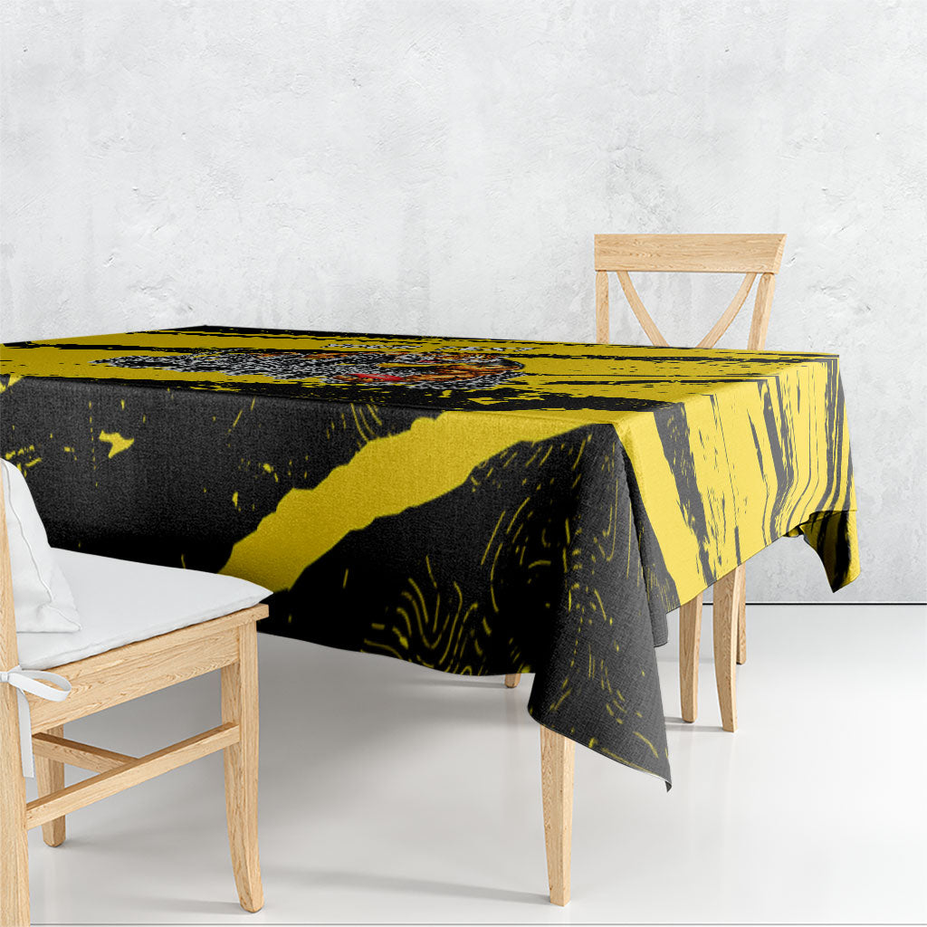 Personalised Richmond Tigers Football Tablecloth Melbourne City Skyline Graphic Fierce Mascot Art