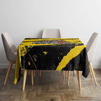 Personalised Richmond Tigers Football Tablecloth Melbourne City Skyline Graphic Fierce Mascot Art