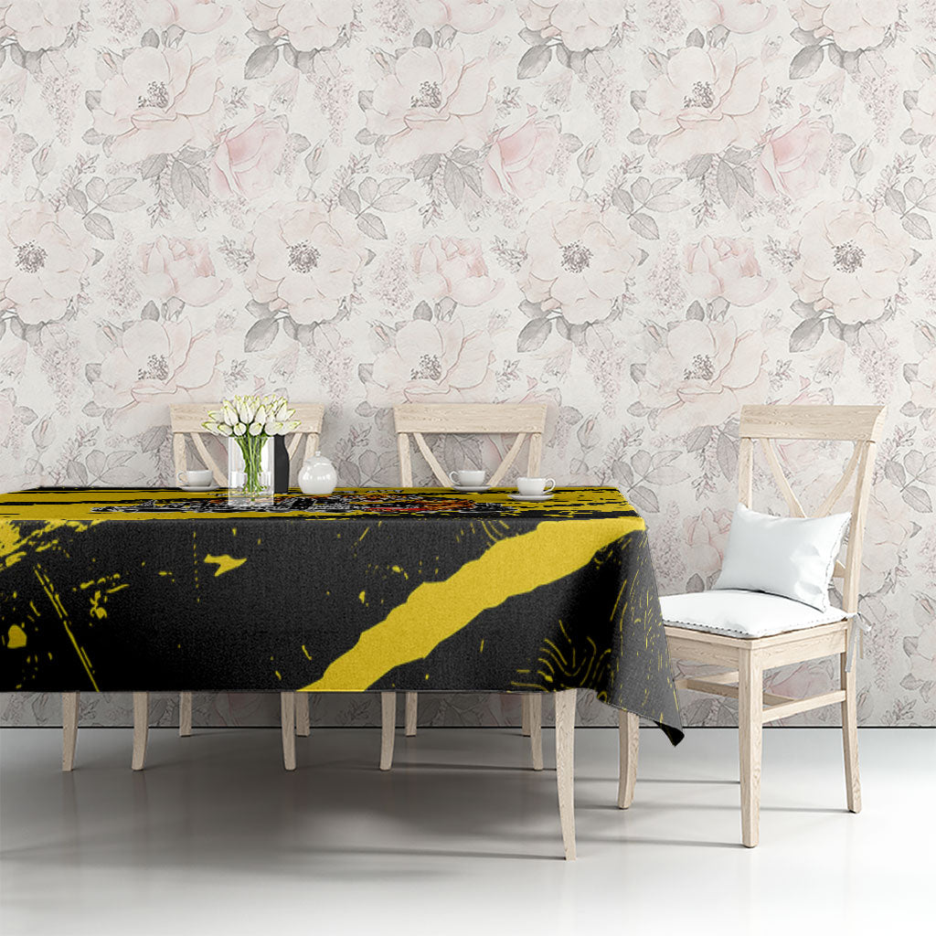 Personalised Richmond Tigers Football Tablecloth Melbourne City Skyline Graphic Fierce Mascot Art