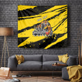 Personalised Richmond Tigers Football Tapestry Melbourne City Skyline Graphic Fierce Mascot Art