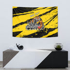 Personalised Richmond Tigers Football Tapestry Melbourne City Skyline Graphic Fierce Mascot Art