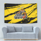 Personalised Richmond Tigers Football Tapestry Melbourne City Skyline Graphic Fierce Mascot Art