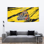 Personalised Richmond Tigers Football Tapestry Melbourne City Skyline Graphic Fierce Mascot Art