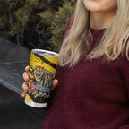 Personalised Richmond Tigers Football Tumbler Cup Melbourne City Skyline Graphic Fierce Mascot Art