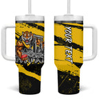 Personalised Richmond Tigers Football Tumbler With Handle Melbourne City Skyline Graphic Fierce Mascot Art