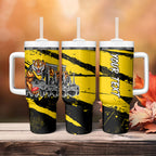 Personalised Richmond Tigers Football Tumbler With Handle Melbourne City Skyline Graphic Fierce Mascot Art