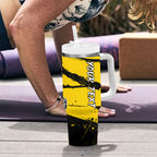 Personalised Richmond Tigers Football Tumbler With Handle Melbourne City Skyline Graphic Fierce Mascot Art