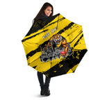 Personalised Richmond Tigers Football Umbrella Melbourne City Skyline Graphic Fierce Mascot Art