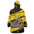 Personalised Richmond Tigers Football Wearable Blanket Hoodie Melbourne City Skyline Graphic Fierce Mascot Art