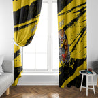 Personalised Richmond Tigers Football Window Curtain Melbourne City Skyline Graphic Fierce Mascot Art