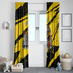 Personalised Richmond Tigers Football Window Curtain Melbourne City Skyline Graphic Fierce Mascot Art