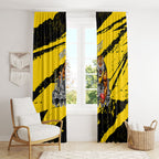 Personalised Richmond Tigers Football Window Curtain Melbourne City Skyline Graphic Fierce Mascot Art