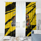 Personalised Richmond Tigers Football Window Curtain Melbourne City Skyline Graphic Fierce Mascot Art