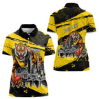 Personalised Richmond Tigers Football Women Polo Shirt Melbourne City Skyline Graphic Fierce Mascot Art
