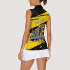 Personalised Richmond Tigers Football Women Sleeveless Polo Shirt Melbourne City Skyline Graphic Fierce Mascot Art