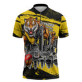 Personalised Richmond Tigers Football Zipper Polo Shirt Melbourne City Skyline Graphic Fierce Mascot Art