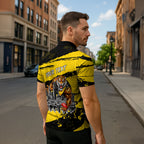 Personalised Richmond Tigers Football Zipper Polo Shirt Melbourne City Skyline Graphic Fierce Mascot Art