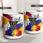 Personalised Brisbane Lions Football Laundry Basket Australia City Skyline Graphic Fierce Mascot Art