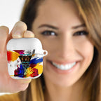 Personalised Brisbane Lions Football AirPods Case Australia City Skyline Graphic Fierce Mascot Art