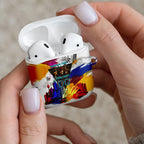 Personalised Brisbane Lions Football AirPods Case Australia City Skyline Graphic Fierce Mascot Art