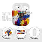 Personalised Brisbane Lions Football AirPods Case Australia City Skyline Graphic Fierce Mascot Art