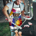 Personalised Brisbane Lions Football Apron Australia City Skyline Graphic Fierce Mascot Art