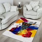 Personalised Brisbane Lions Football Area Rug Australia City Skyline Graphic Fierce Mascot Art
