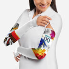 Personalised Brisbane Lions Football Arm Sleeves Australia City Skyline Graphic Fierce Mascot Art