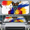 Personalised Brisbane Lions Football Auto Sun Shade Australia City Skyline Graphic Fierce Mascot Art