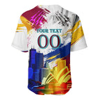 Personalised Brisbane Lions Football Baseball Jersey Australia City Skyline Graphic Fierce Mascot Art