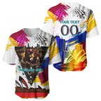 Personalised Brisbane Lions Football Baseball Jersey Australia City Skyline Graphic Fierce Mascot Art