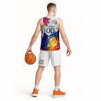 Personalised Brisbane Lions Football Basketball Jersey Australia City Skyline Graphic Fierce Mascot Art