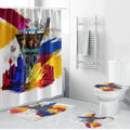 Personalised Brisbane Lions Football Bathroom Set Australia City Skyline Graphic Fierce Mascot Art