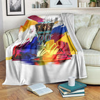 Personalised Brisbane Lions Football Blanket Australia City Skyline Graphic Fierce Mascot Art