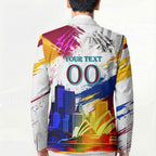 Personalised Brisbane Lions Football Blazer Australia City Skyline Graphic Fierce Mascot Art